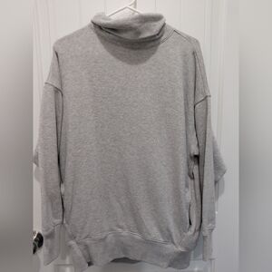 aerie Light Gray Funnel Neck Sweatshirt #0668